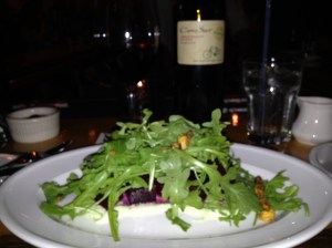 Sugarloaf Mountain's 45 North marinates beets in ginger and serves them with arugula, toasted pistachos, and literally the creme de la creme, scallion creme fraiche