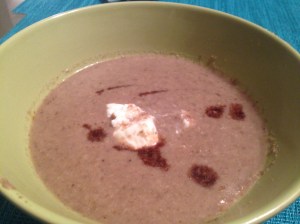 Liqueur, Balsamic vinegar, rosemary, and cream add a touch of sophistication to this earthy, hearty mushroom soup